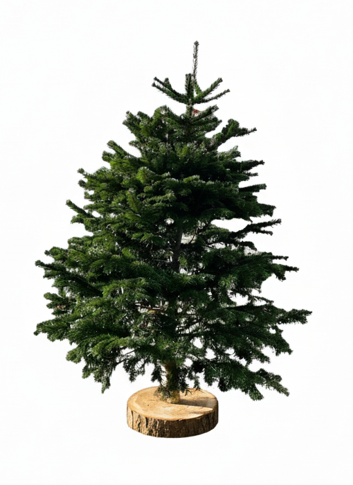 Nordmann Fir Premium Cut Christmas Tree With Log Stand